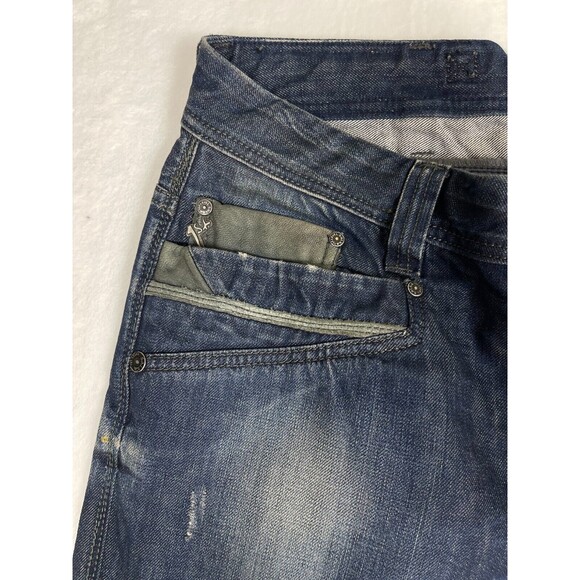Salsa 1st Level Jeans Mens Size 31 Distressed Mix Media Blue Denim - Picture 4 of 16
